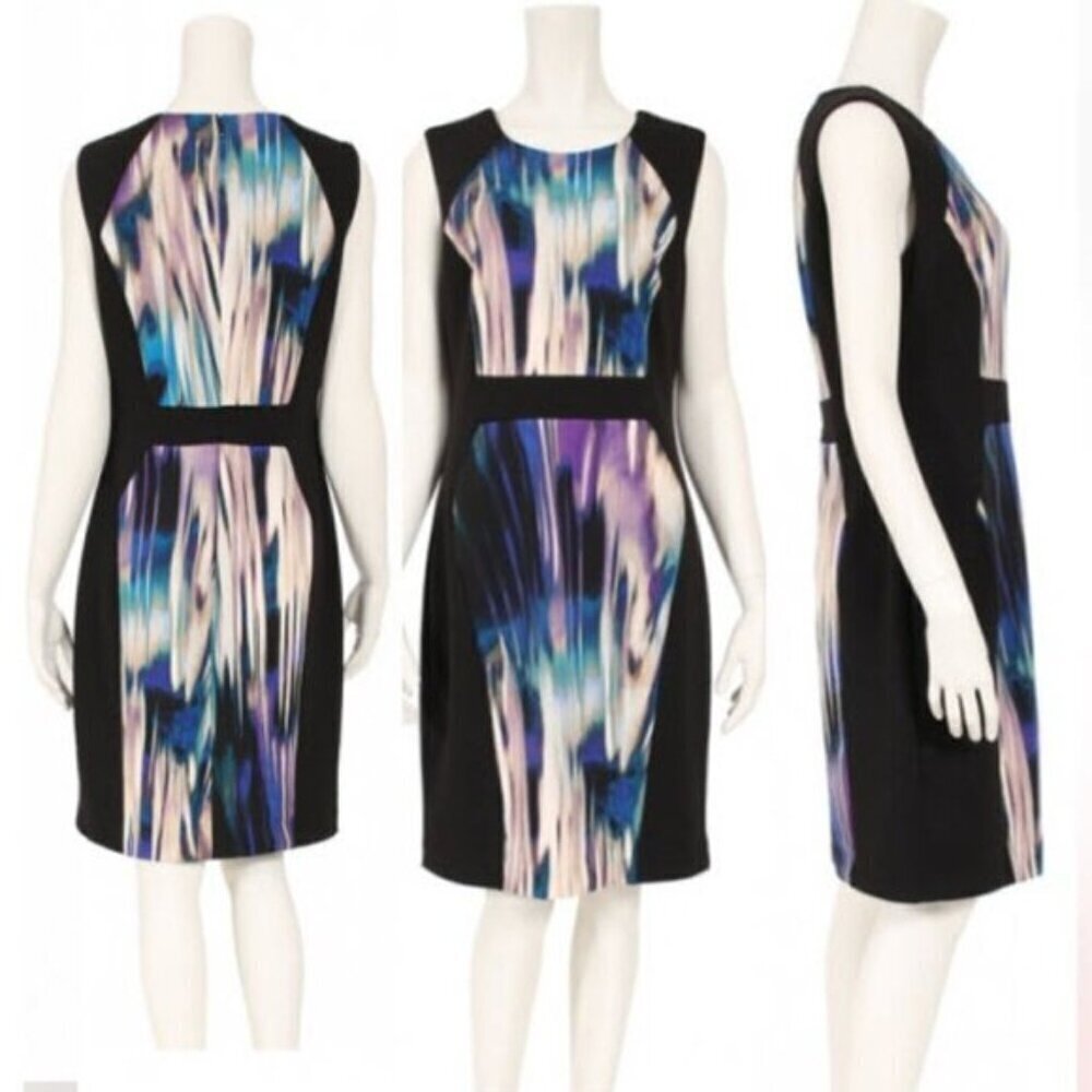Calvin Klein Black Abstract Sleeveless Dress